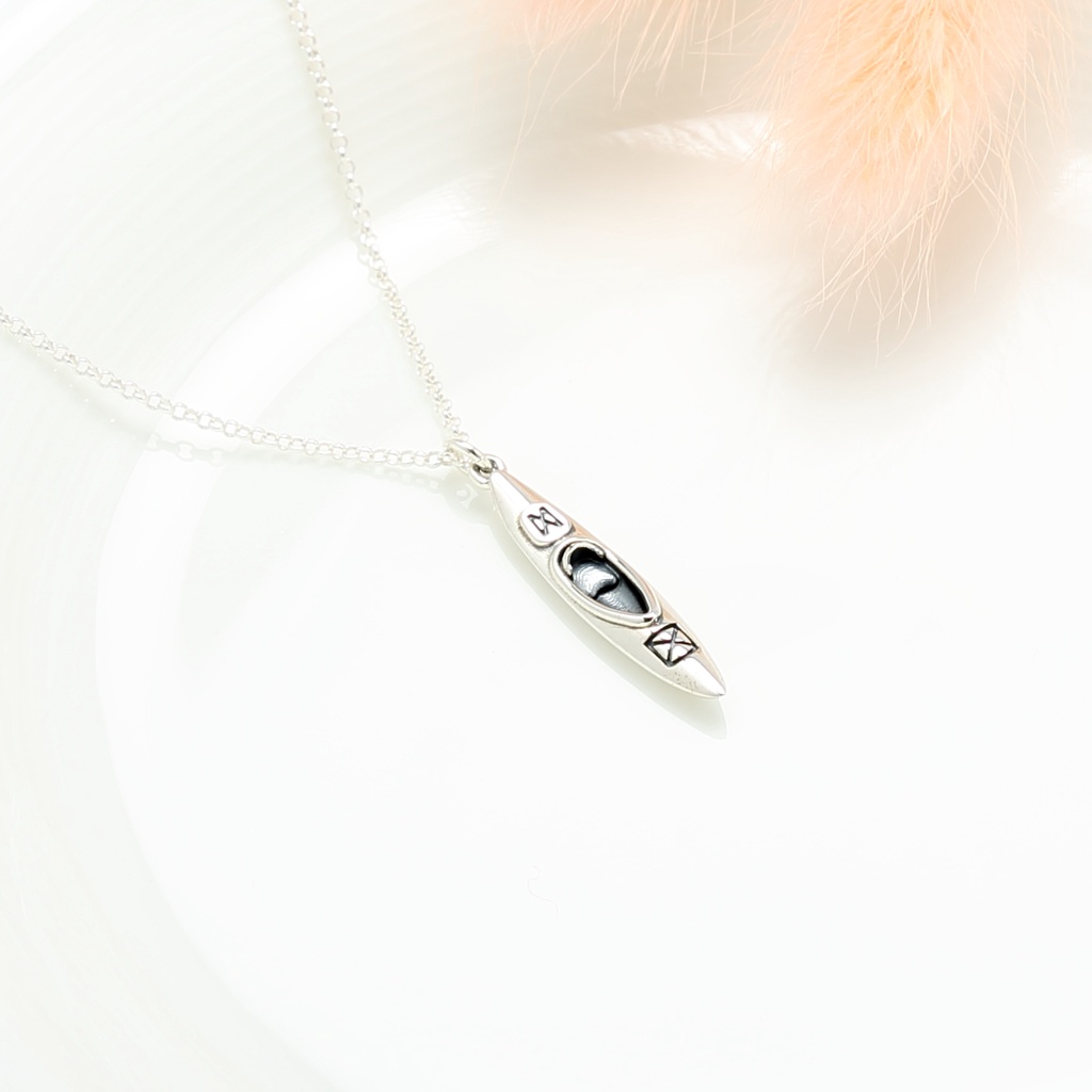 【Angel & Me】Love kayak s925 sterling silver necklace outdoor birthday gift, , large