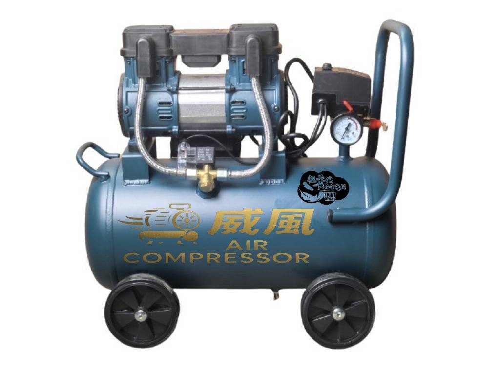 WIN五金 台灣品牌 威風牌 無油 無碳刷 <WA-2508A鐵桶8L>鐵桶式空壓機 110V 純銅馬達 無油空壓機 快速打氣機 打氣機 快速空壓機, , large