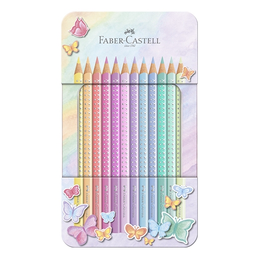 輝柏FABER-CASTELL 三角點鑽馬卡龍色鉛筆12色 201910, , large