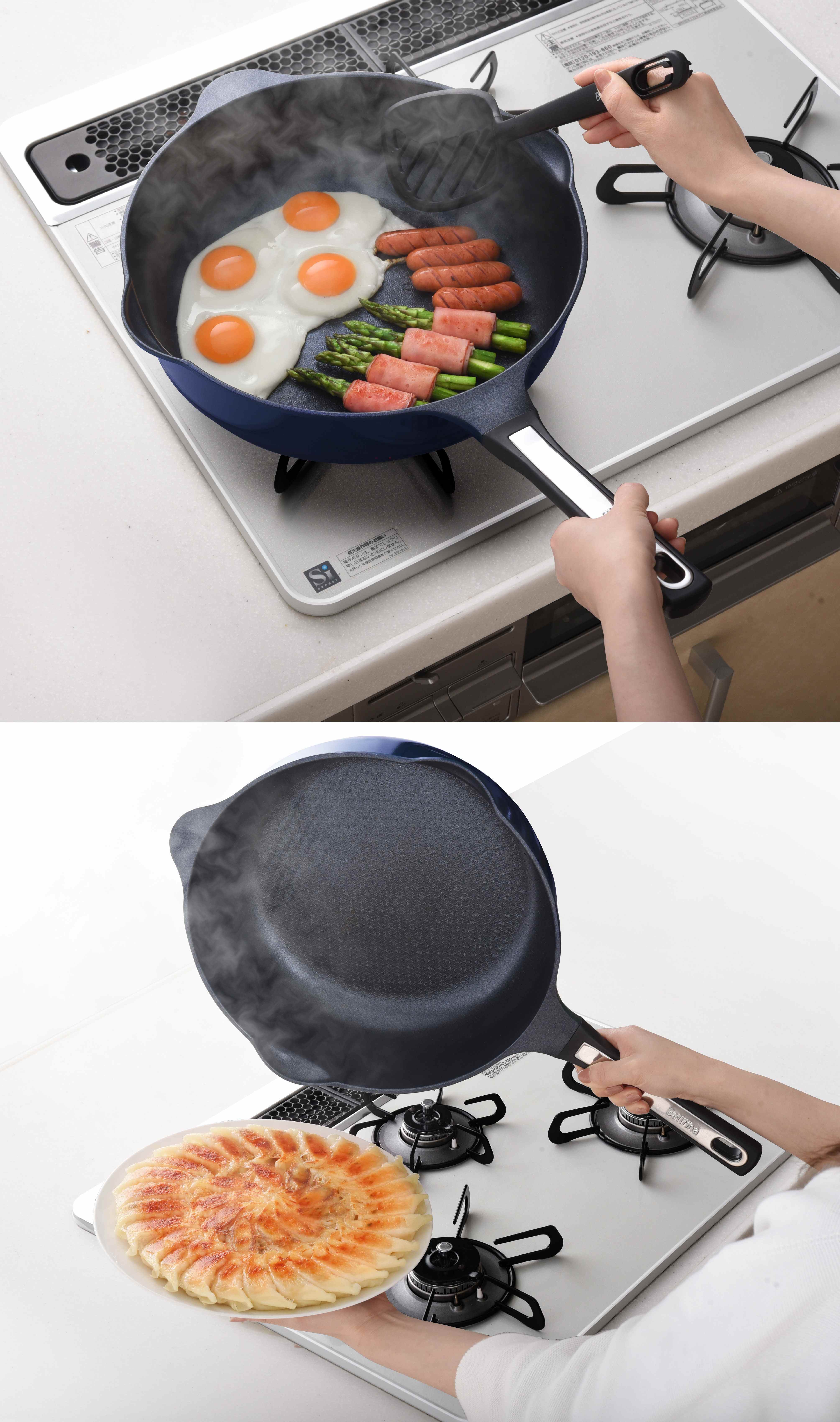 日本Arnest Bellfina鑽石超輕量雙口深型不沾炒鍋30cm(兩款任選), , large