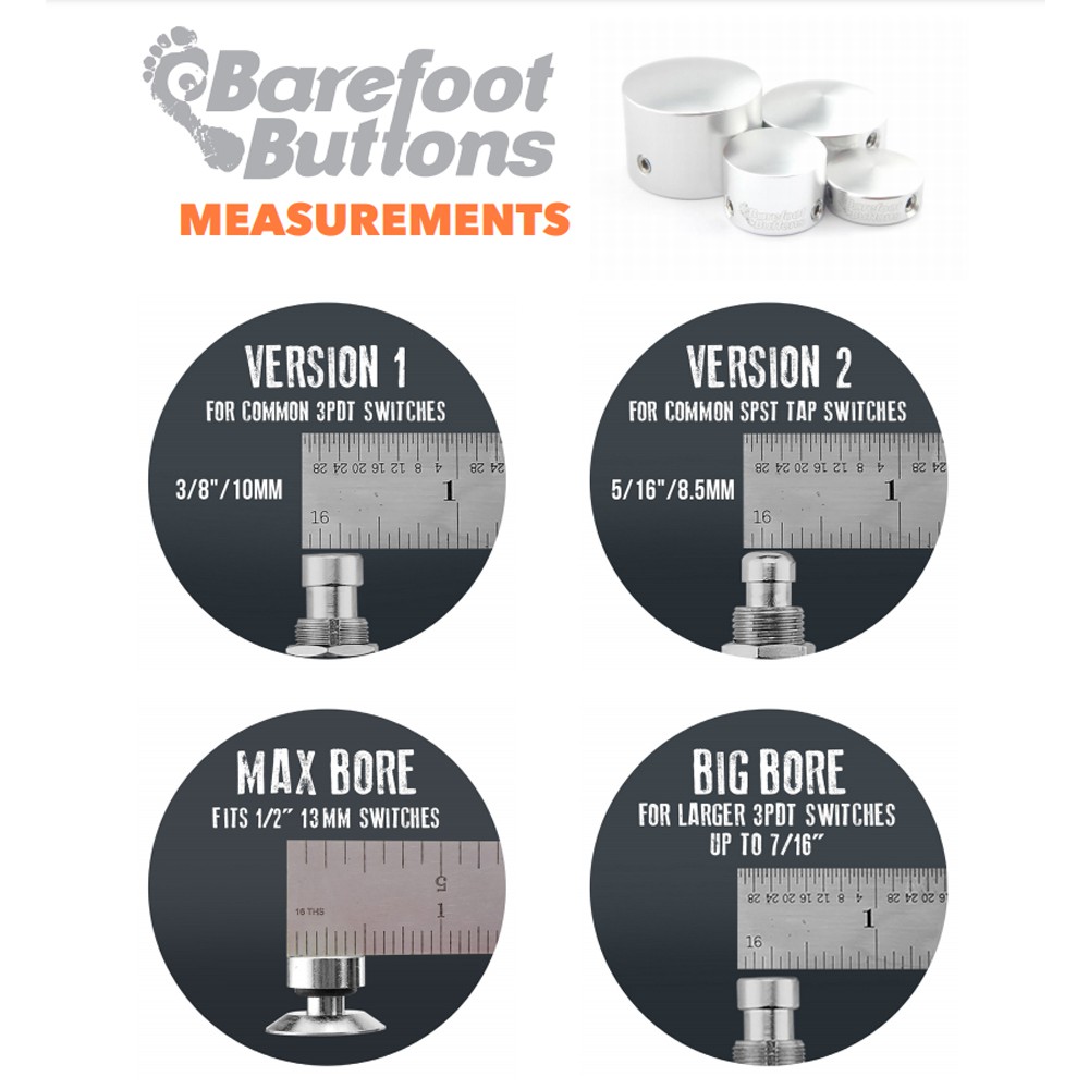 Barefoot V1 STD Mini 航太級鋁合金踩釘帽 三色款【敦煌樂器】, , large