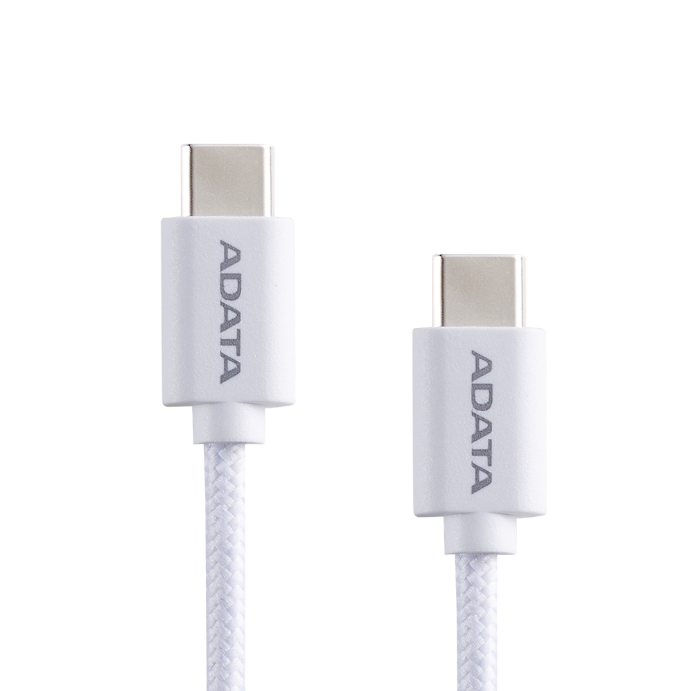 【ADATA 威剛】USB-C to USB-C 白色 充電傳輸線 編織線 長度 100cm, , large