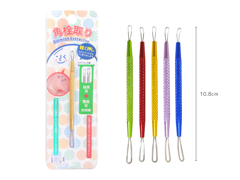 【BELLE MADAME 貝麗瑪丹】刻花雙頭粉刺棒(顏色隨機), , large