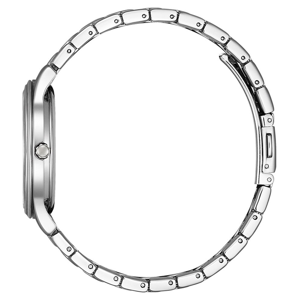 CITIZEN 星辰 光動能大三針時尚女錶 送禮-銀x粉紅/34mm EM0411-71X, , large