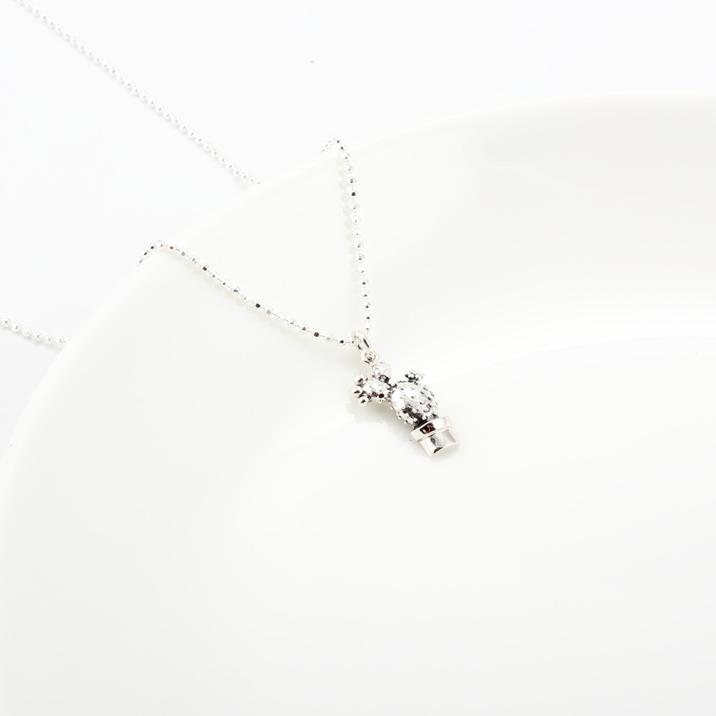 【Angel & Me】Cute Cactus s925 sterling silver necklace Birthday gift, , large