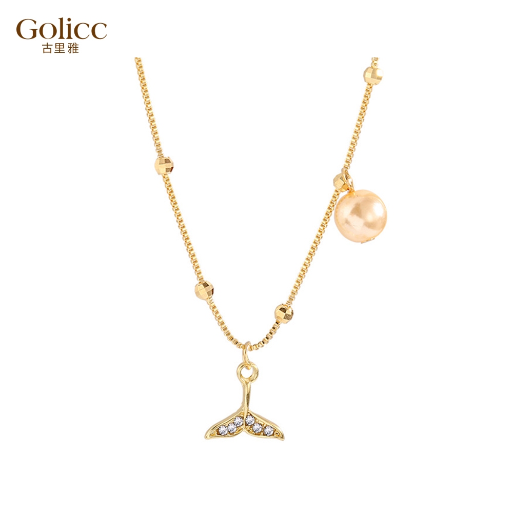 【Gulicc 】古莉可 手鍊 韓版魚尾鑲鑽珍珠手鍊, , large
