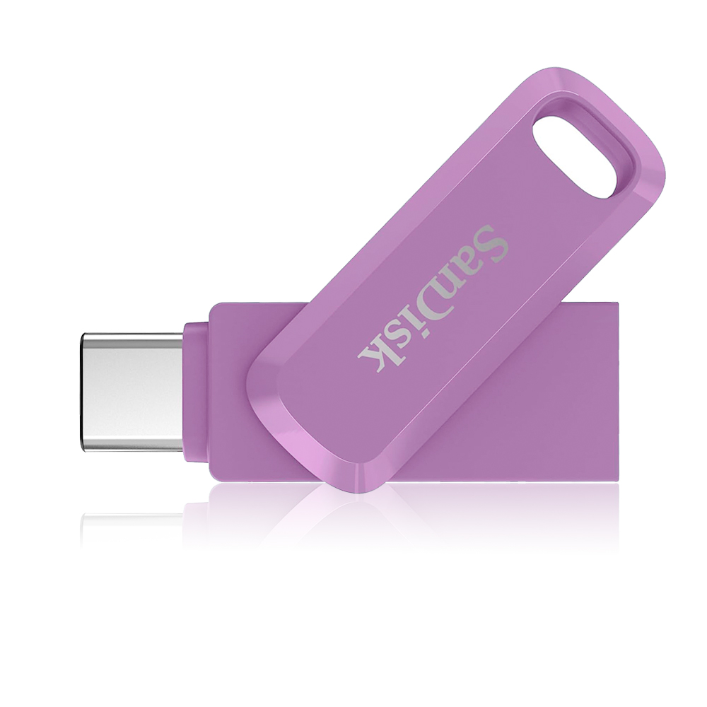 【SanDisk】Ultra GO 64G 薰衣草紫 TYPE-C USB 3.2 雙用 OTG 旋轉隨身碟 讀取速度 300MB/s, , large