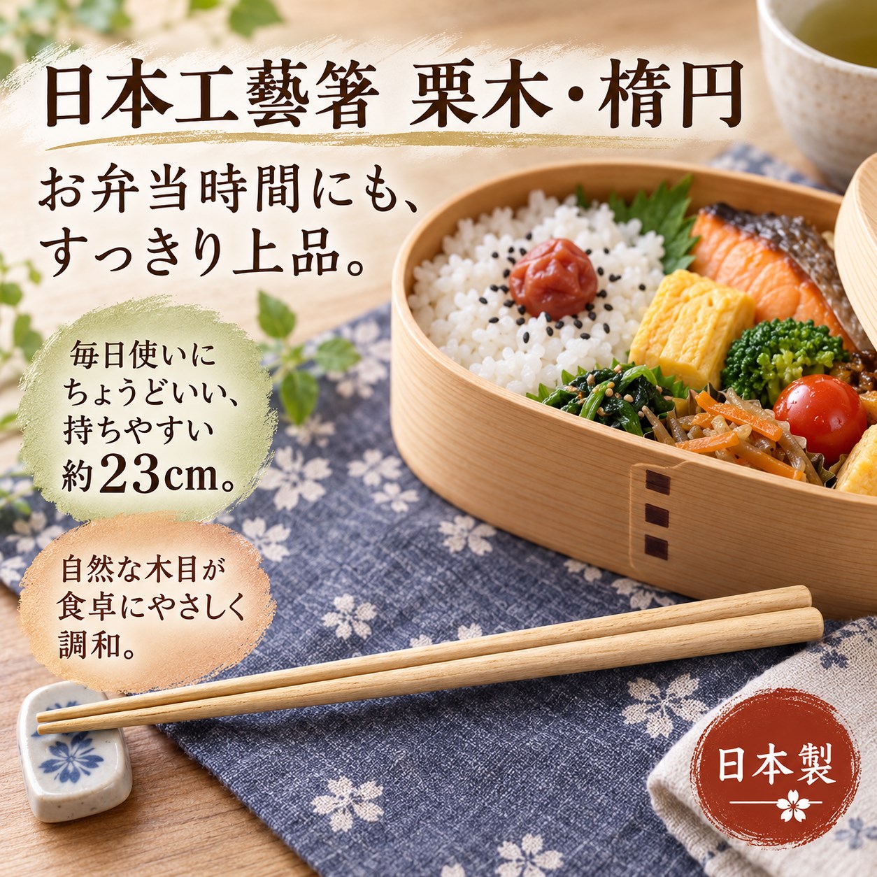 【HIYASU日安工坊】日本工藝箸-栗木 橢圓, , large