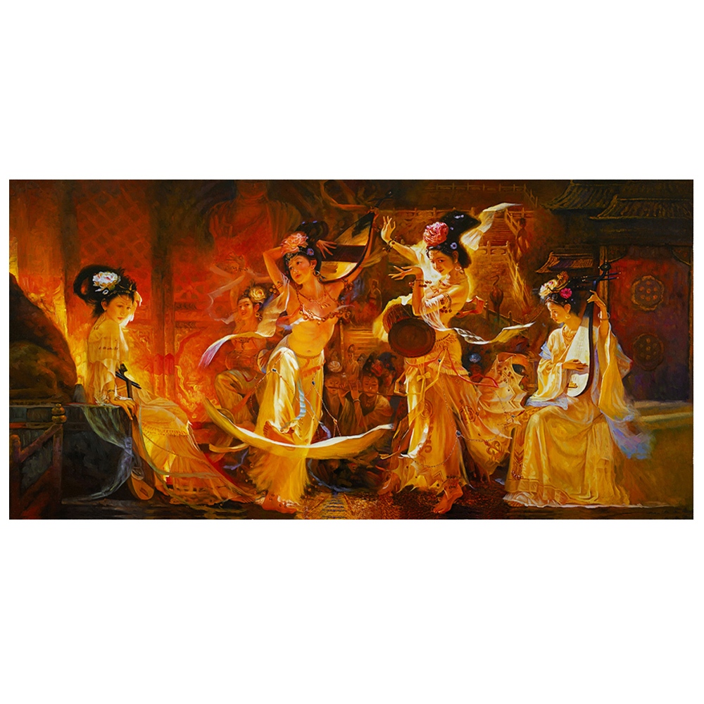 【御畫房】敦煌 國家一級畫師手繪油畫60&times;120cm(VF-72), , large