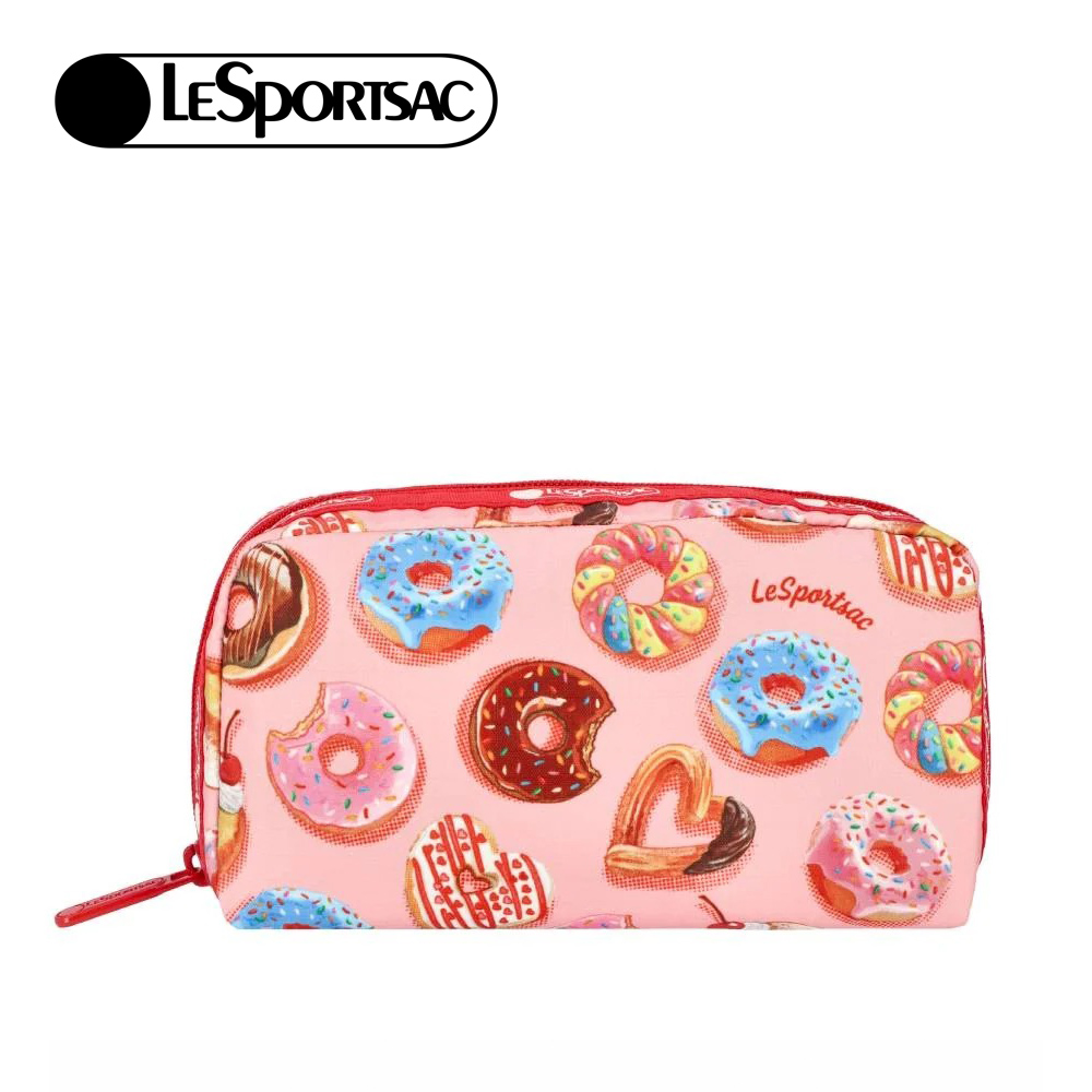 Lesportsac Rectangular Cosmetic 長形化妝包 盥洗包 收納包 女包(甜甜圈派對), , large