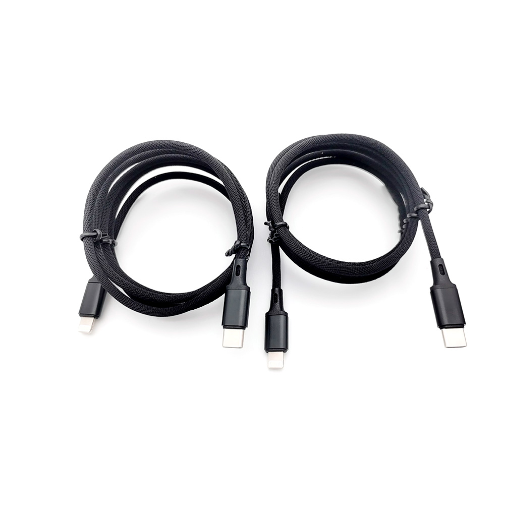 TYPE-C to Lightning 尼龍編織充電線 一盒2條  適用於快速充電  蘋果APPLE, , large