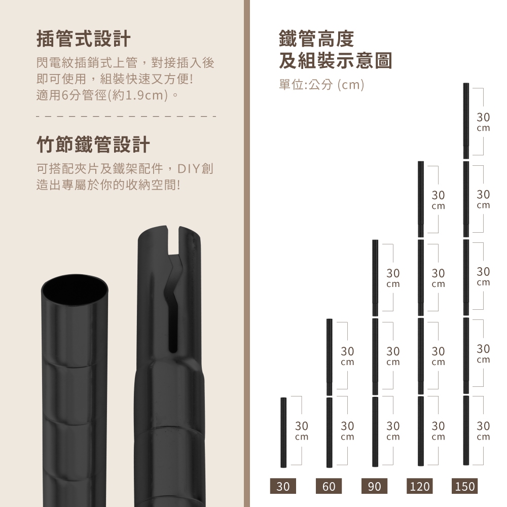 【KIWISH】35X20X120H 黑色四層架 收納架 展示架 鐵力士架 波浪架 架子 置物架 鐵架 層架, , large
