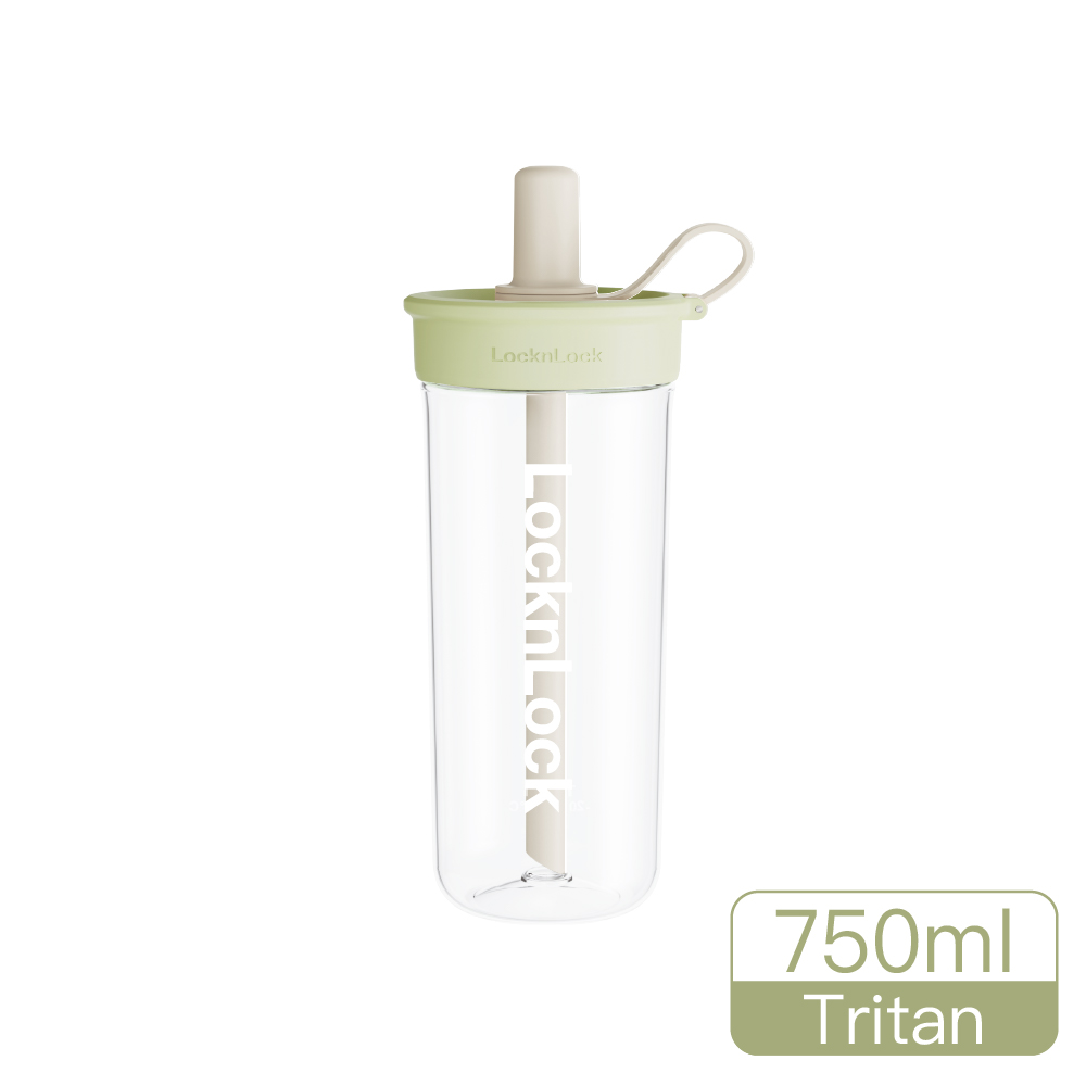 LL bubble tea water bottle 750ml, 俏皮開心果綠, large