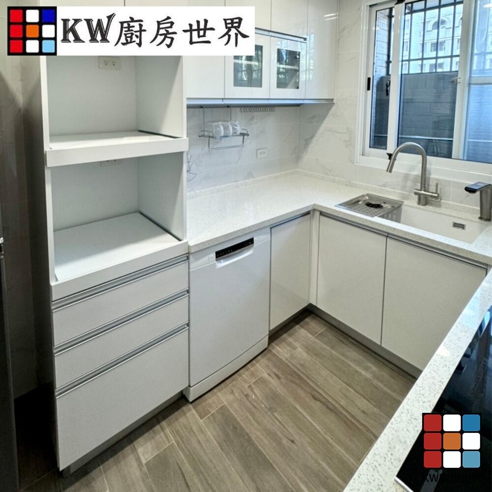 【KW廚房世界】系統廚具 簡約系 近吸排油煙機  客製化 廚櫃 BOSCH感應爐  流理台, , large