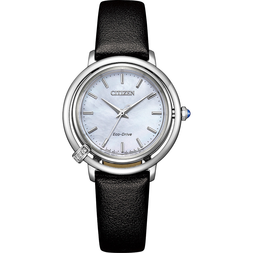 CITIZEN 星辰 L系列 曙光 光動能鑽石女錶 附贈皮革錶帶 EM1090-60D, , large
