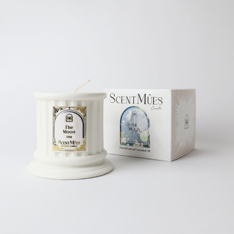 【ScentM&ucirc;es森繆斯】月與星辰 Mucha 新月 精油香氛大豆蠟燭150g (淡雅花木香調), , large