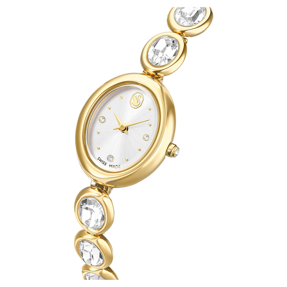 SWAROVSKI 施華洛世奇 Imber Oval 橢圓形水晶手鍊式女錶 手錶-金/25x21mm (5754812), , large