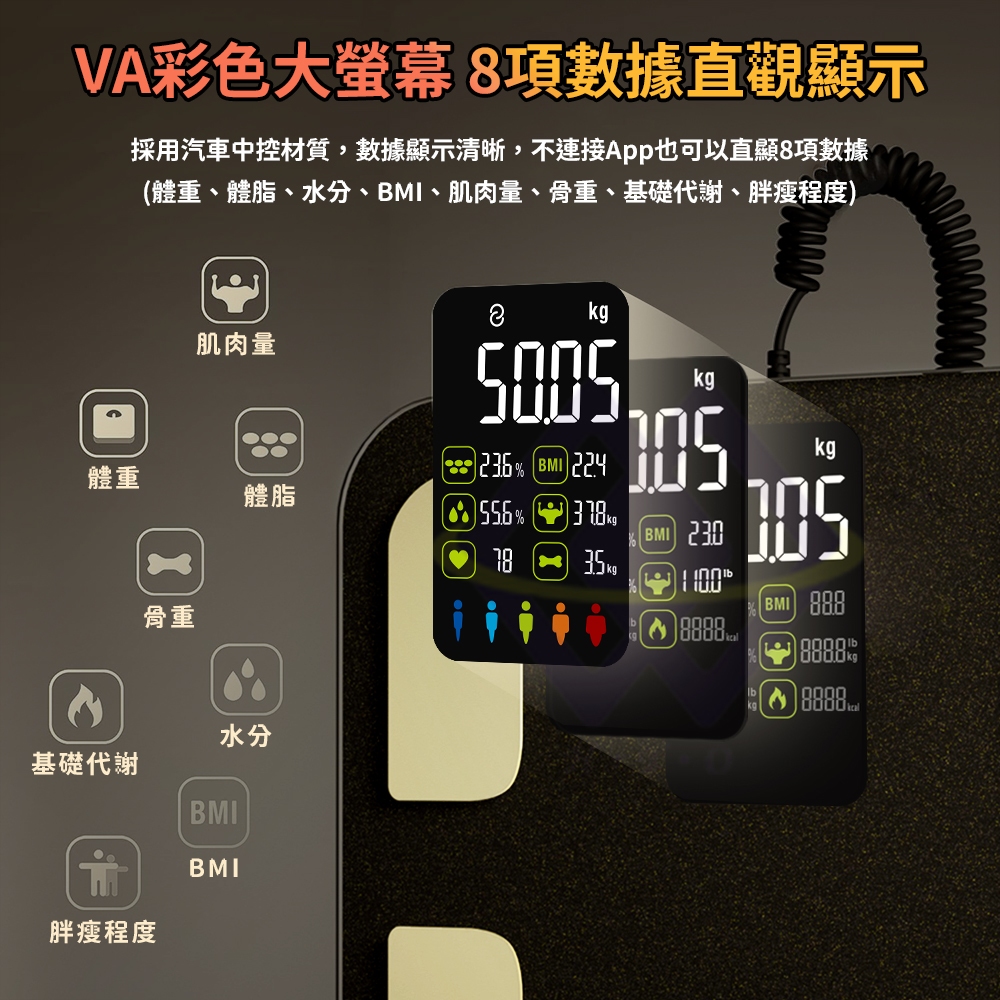 8-Electrode Smart Body Fat Scale Plus+, , large
