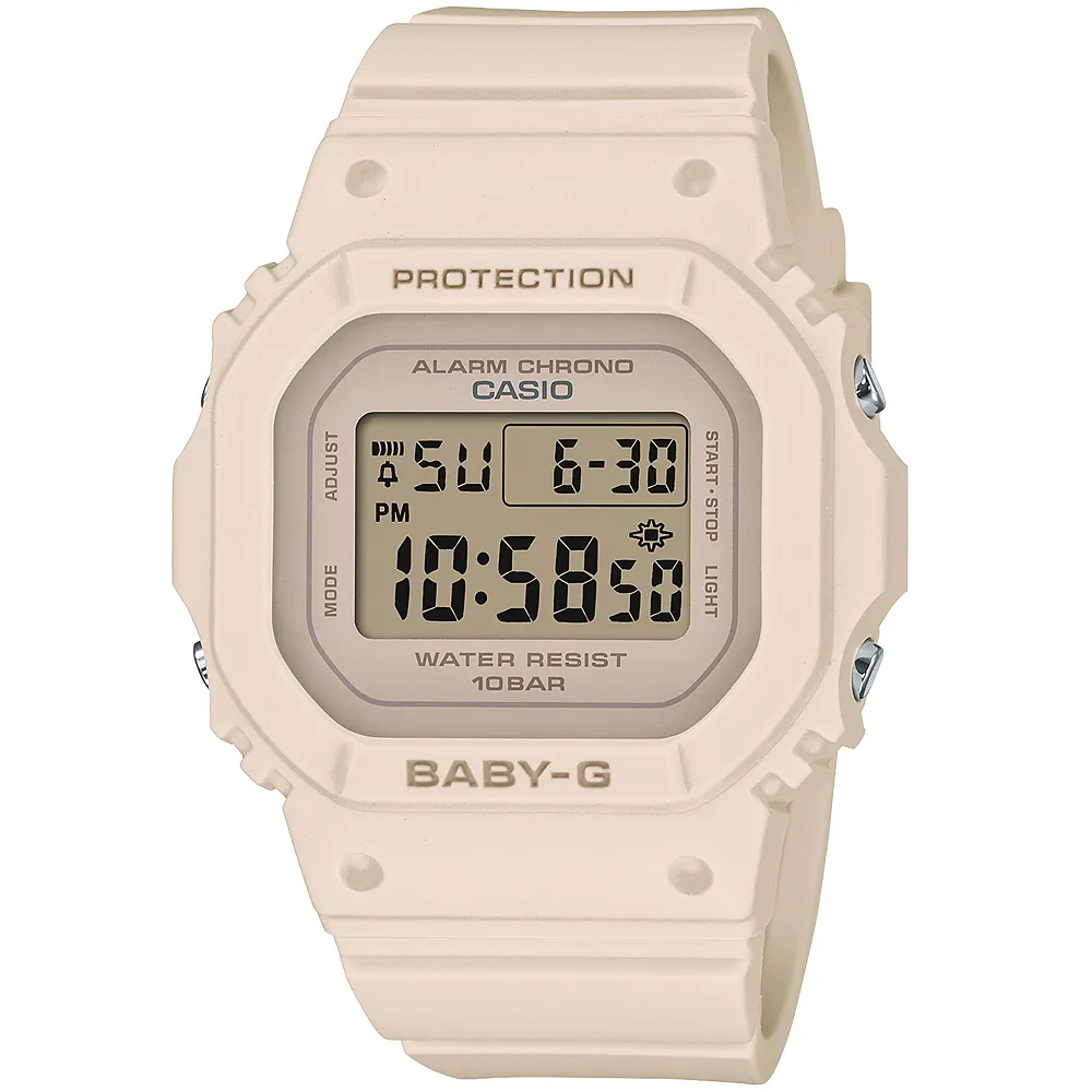 CASIO 卡西歐 BABY-G 纖薄輕巧 人氣經典電子錶-奶茶 BGD-565U-4, , large