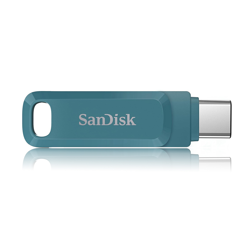 【SanDisk】Ultra GO 64G 海灣藍 TYPE-C USB 3.2 雙用 OTG 旋轉隨身碟 讀取速度 300MB/s, , large