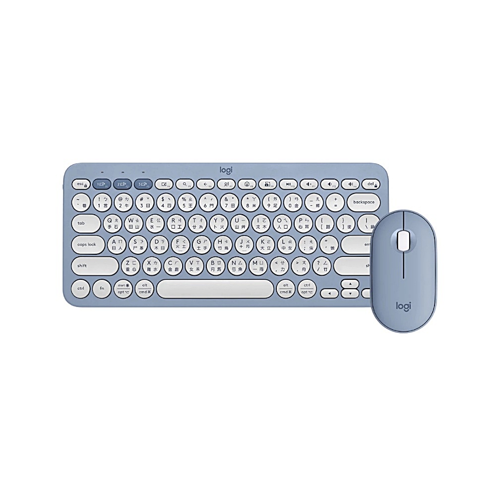 【 Logitech 羅技 】Pebble 2 Combo 天空藍 無線 藍牙 鍵盤滑鼠組, , large