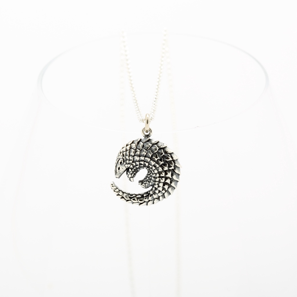 【Angel & Me】Cute Pangolin s925 sterling silver necklace Birthday gift, , large