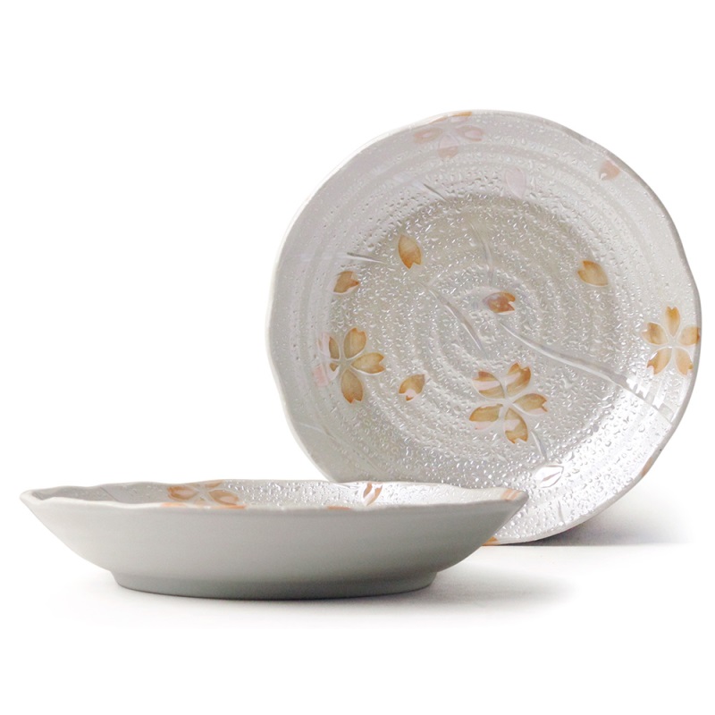 [豐名日本餐具] 8.0"湯盤 花友禪 銀彩 橘 / C08PL0-376, , large