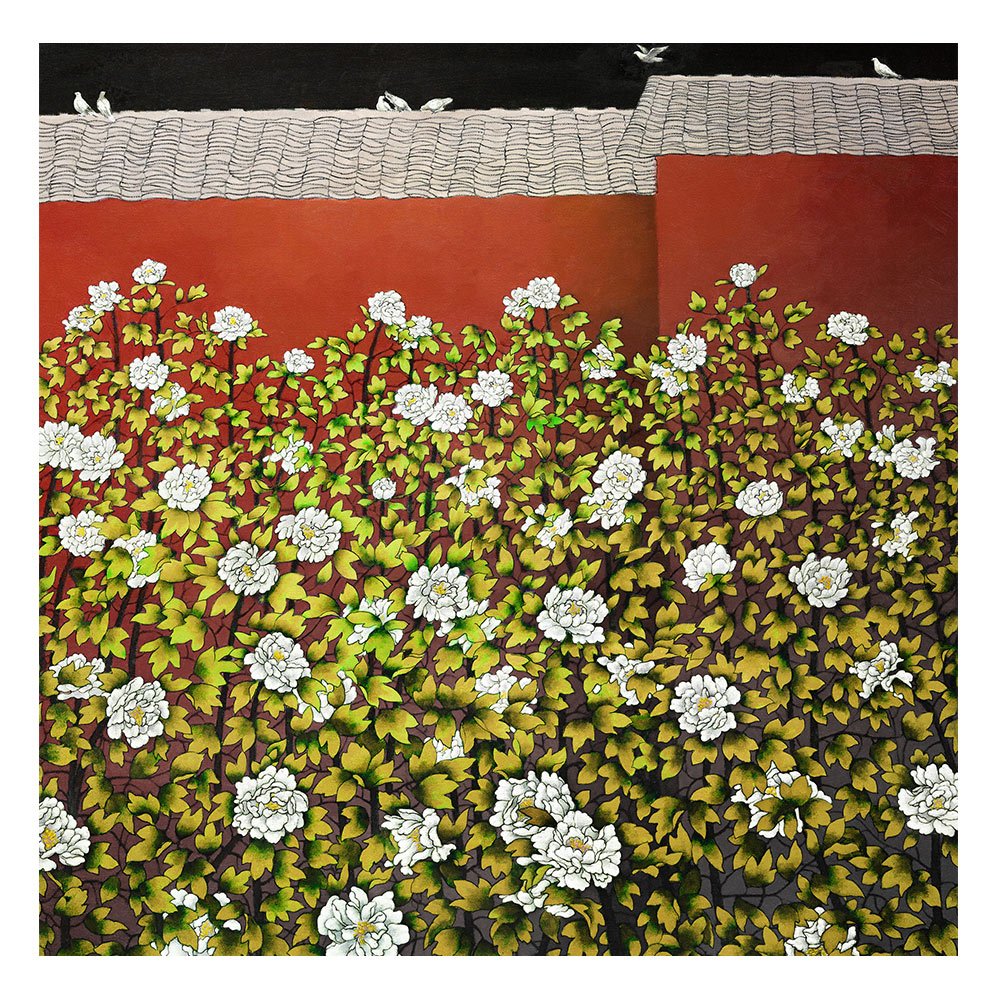 【御畫房】迎春花開 國家一級畫師手繪油畫80&times;80cm(VF-185), , large
