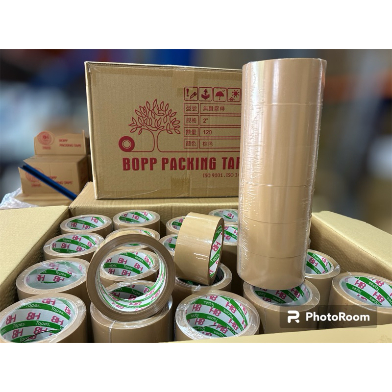 表面滑款 透明/棕色  8H靜音膠帶 好拉無聲膠帶  48mm*50m/膠帶 封箱膠帶 透明膠帶 品質優 台灣製, , large