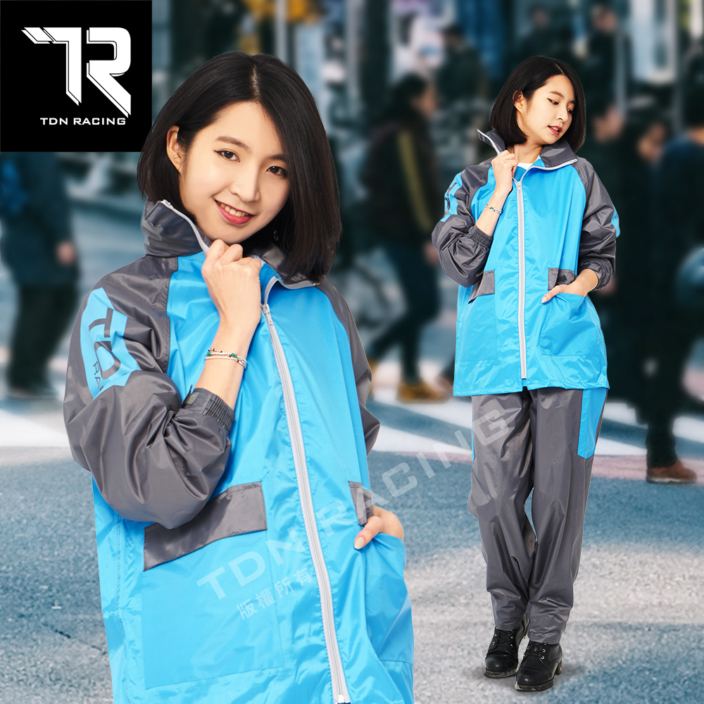 [TDN] Fengxing Racing Two-Piece Raincoat (Sports Raincoat ES4302) Water Blue L, , large