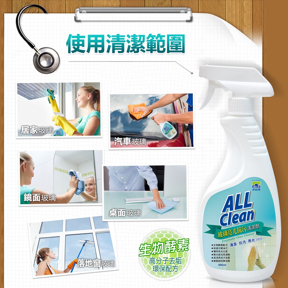 【多益得】ALL Clean玻璃亮光抗污清潔劑/, , large