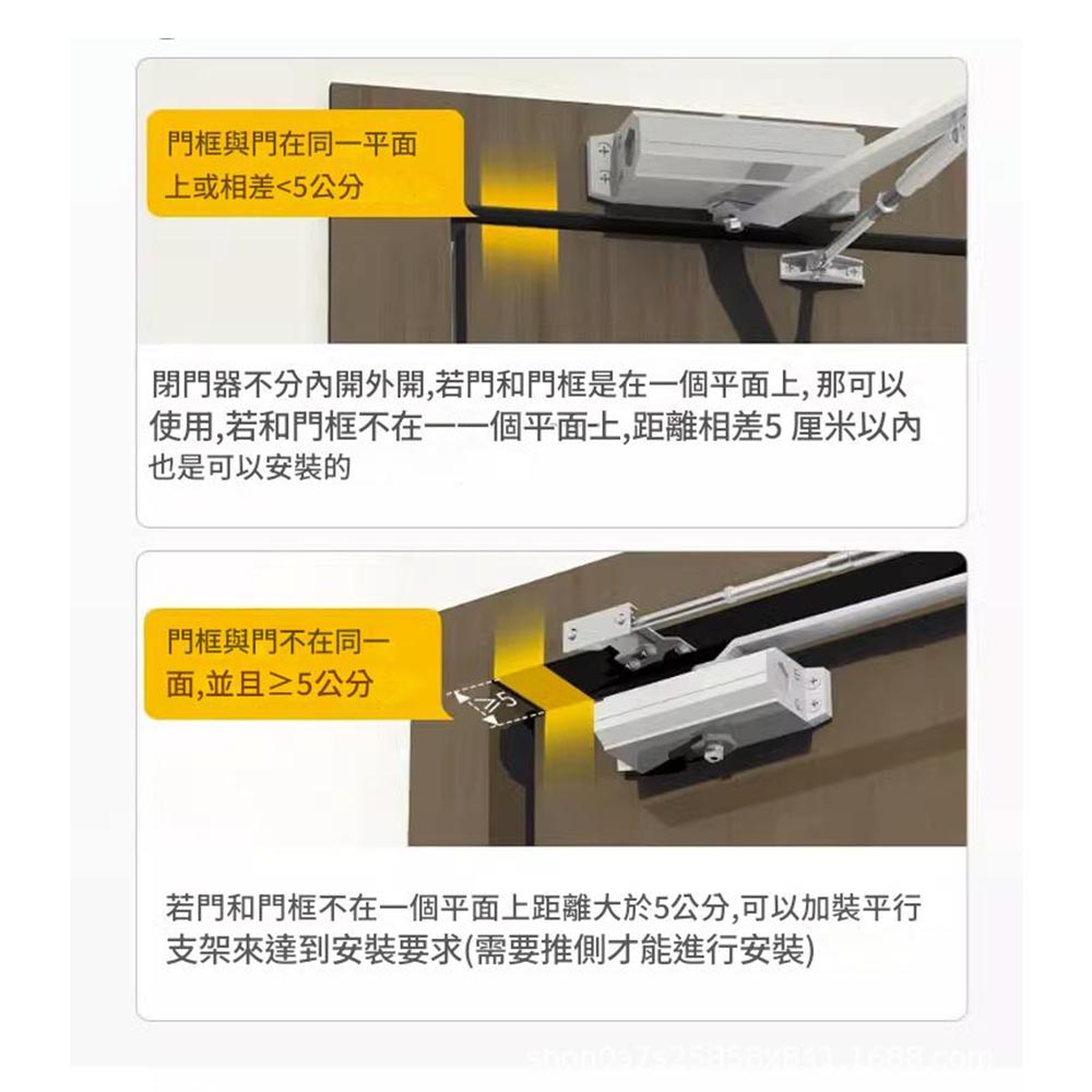 中號閉門器-90&deg;定位-超靜音緩衝, , large