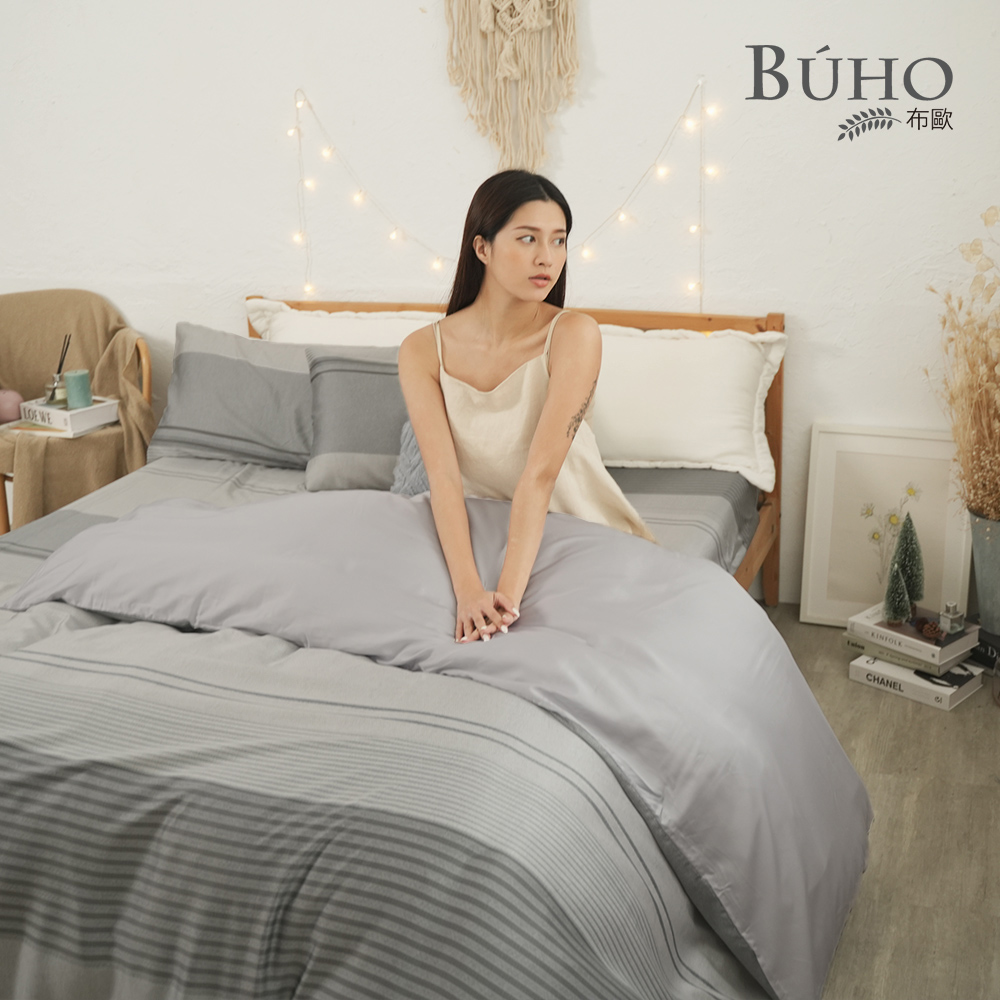 BUHO 台製300織100%TENCEL純天絲&trade;床包兩用被四件組-雙人加大-(多款任選), , large
