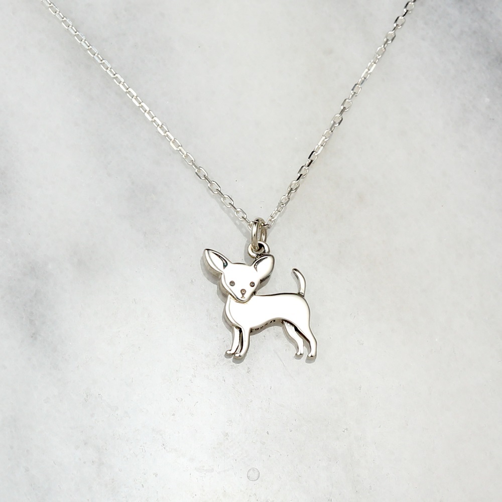 【Angel & Me】Chihuahua Dog s925 sterling silver necklace Birthday gift, , large