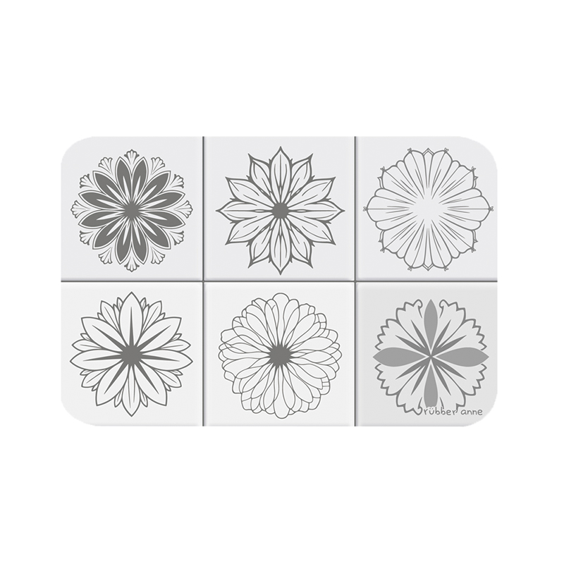 【Monster】 Soft Diatomaceous Earth Absorbent Mat &ndash; Floral Seal Series (60x40cm) &ndash; Square Porcelain, , large