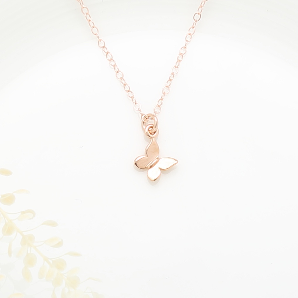 【Angel & Me】蝴蝶 s925 純銀厚鍍 18k玫瑰金 項鍊 情人節 禮物, , large
