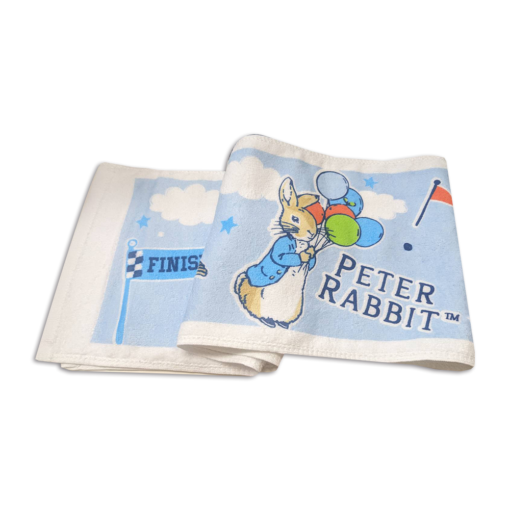 【PETER RABBIT 比得兔】純棉運動長巾301剪絨印花棉巾買一送一 (台灣MIT運動巾), 彼得兔印花, large