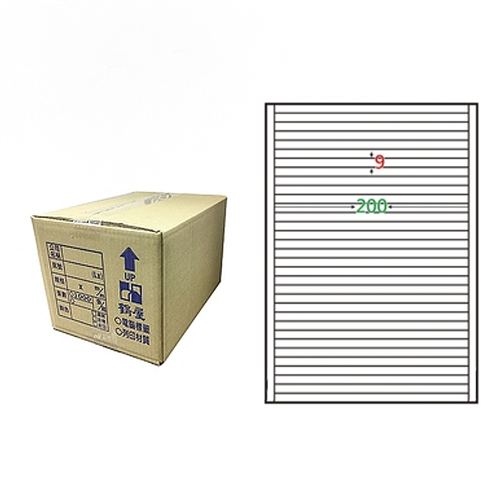 【鶴屋】A4電腦標籤 9x200mm 直角 33格 1000張入 / 箱(L09200 LX), , large
