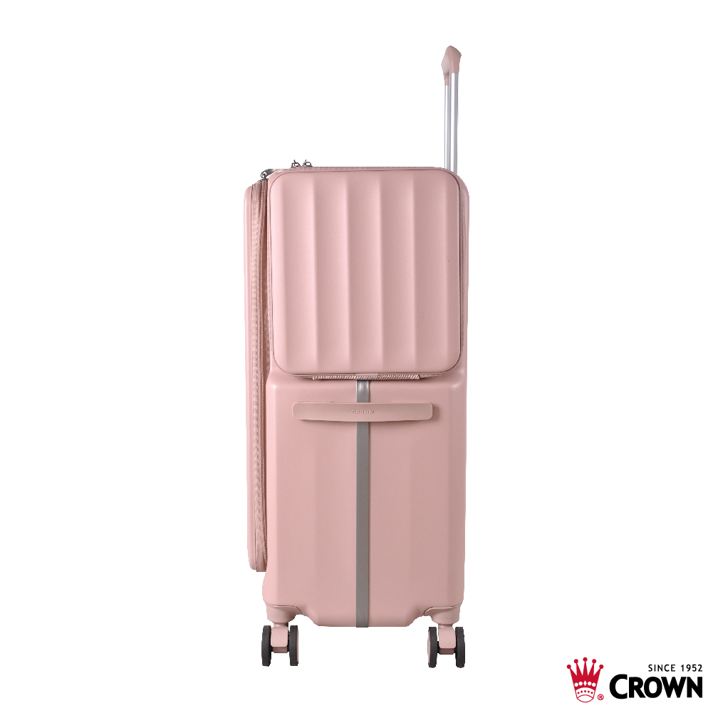 【CROWN】WAVE 29吋前開式側袋磁吸剎車箱-奶霧玫瑰, , large