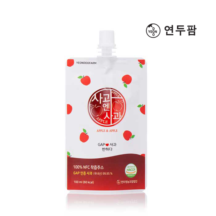 【韓國YEONDOOFARM妍杜農場】NFC 100% 好農蘋果汁禮盒組 (100ml &times; 20包), , large