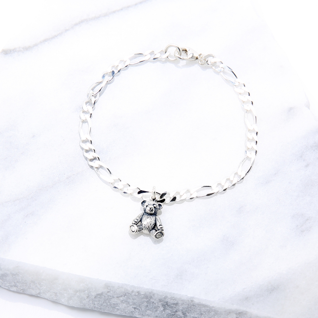 【Angel & Me】Cute Teddy bear s925 sterling silver bracelet Birthday gift, , large