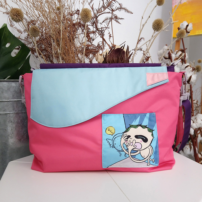 Eco-friendly Crossbody bag & tote bag Two-in-one, Reversible yoyo bag (Ballet slippers), , large