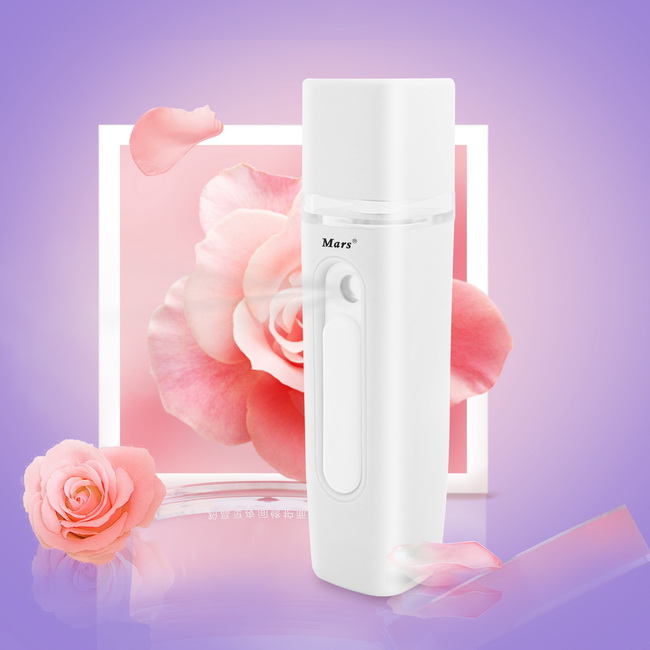 AN09 Pure Fashion White Mars Refreshing Moisturizing Facial Mist Sprayer (with 2 Bonus Gifts), 白, large