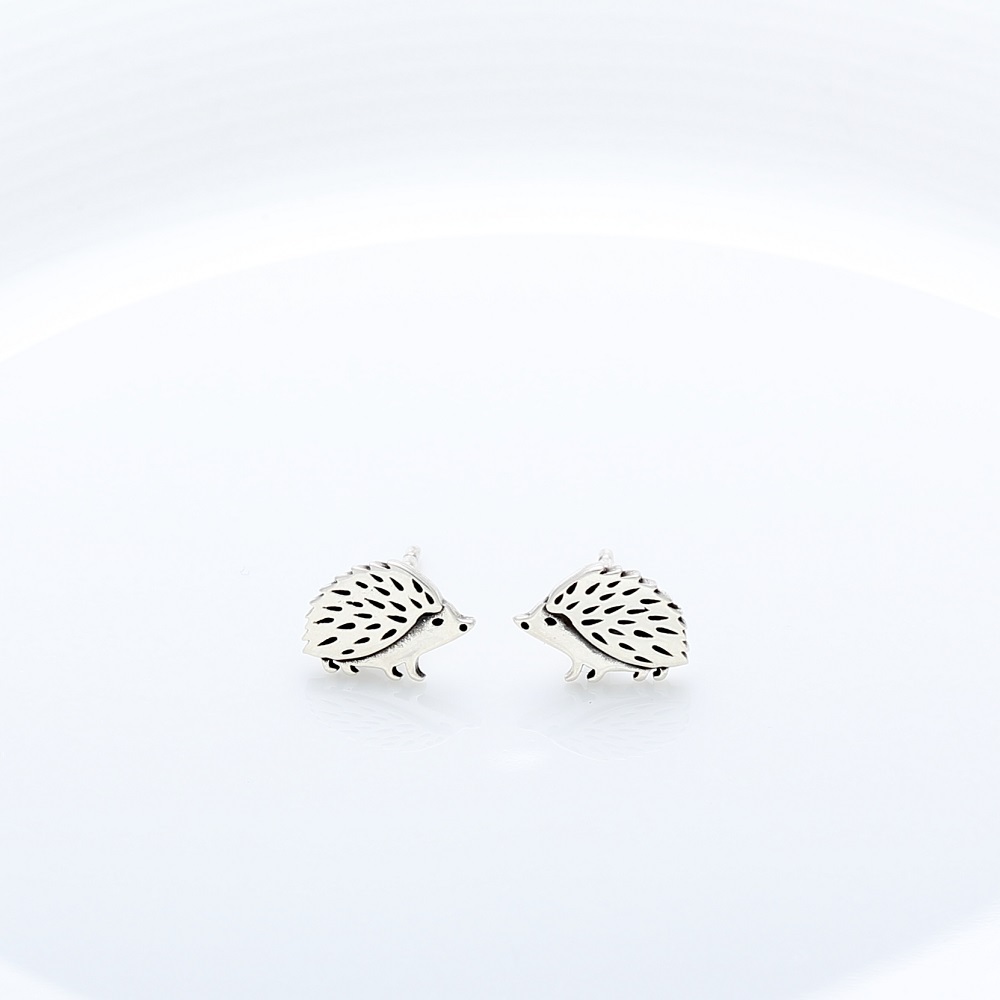 【Angel & Me】Cute Hedgehog s925 sterling silver earrings Birthday gift, , large