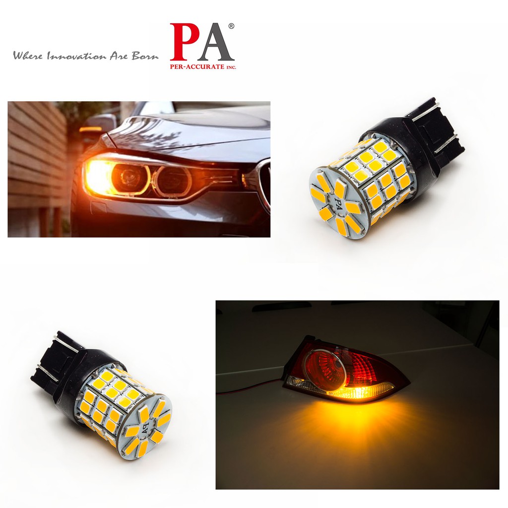 【PA LED】T20 7443 7440 49晶 5630 2835 SMD LED 橘光 黃光 方向燈 角燈 小燈, , large