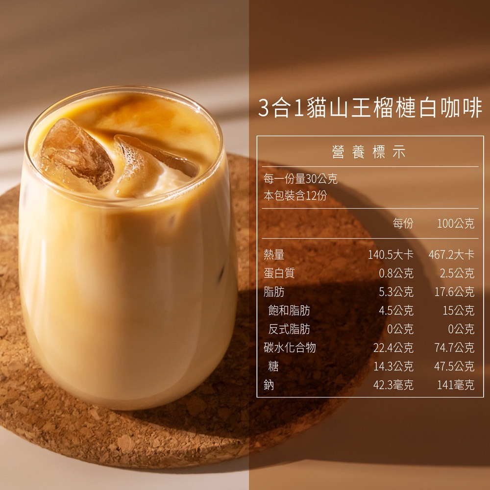 【榴槤大哥 D.MasKing】貓山王榴槤白咖啡 (一盒12入) x4, , large