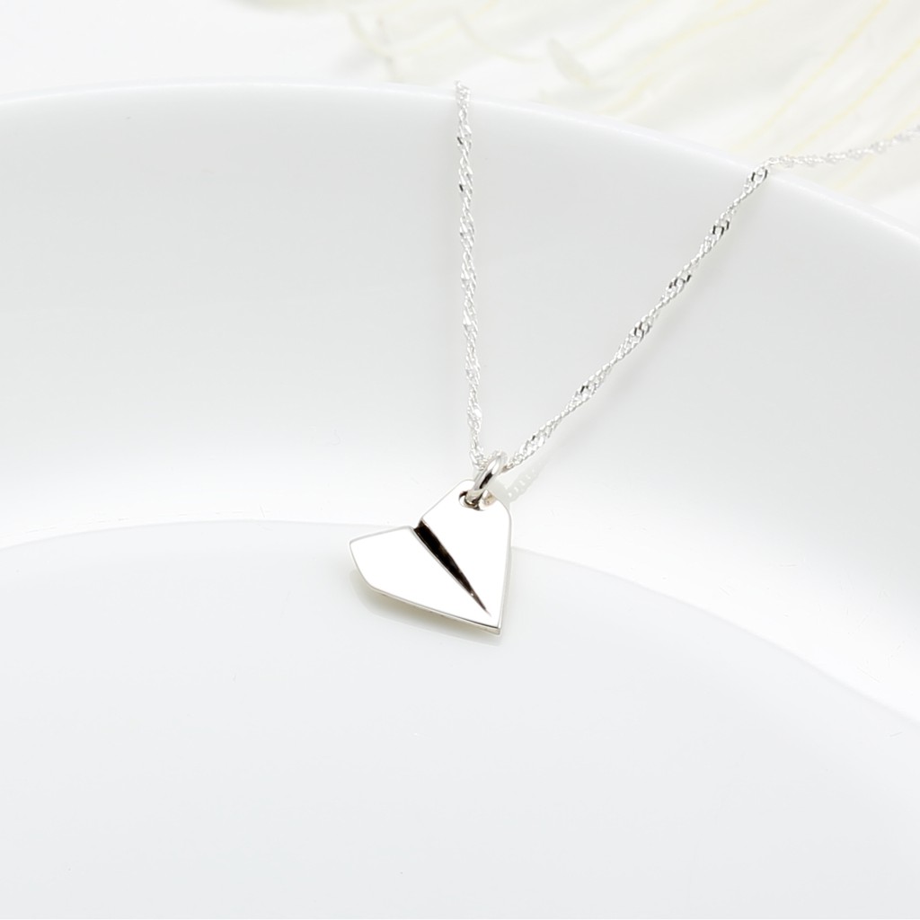 【Angel & Me】Paper Airplane s925 sterling silver necklace Christmas gift, , large