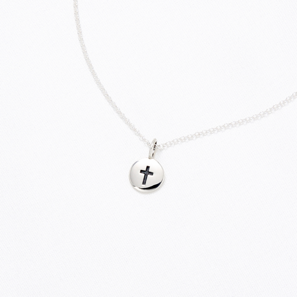 【Angel & Me】Circle Cross s925 sterling silver necklace Christmas gift, , large