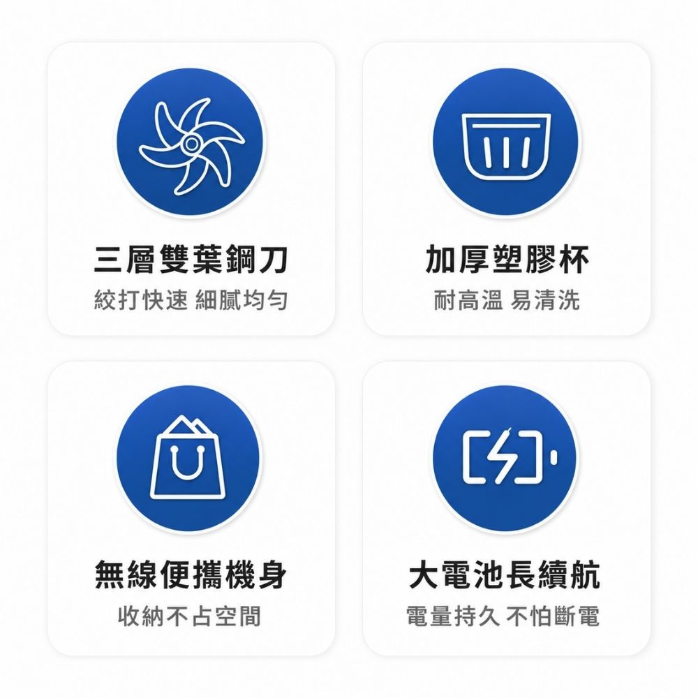 【CITY STAR】無線便攜式多功能食物料理機六葉刀頭切碎機, , large