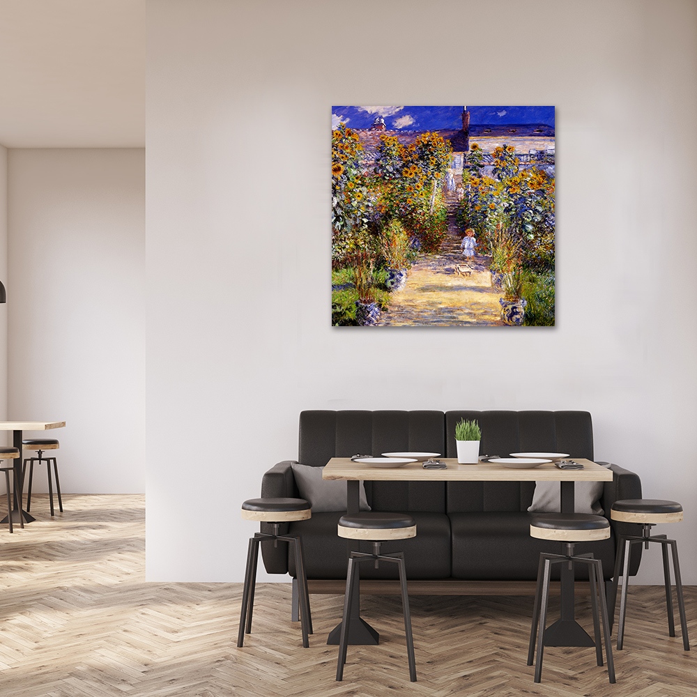 【御畫房】莫奈的花園 國家一級畫師手繪油畫80&times;80cm(VF-171), , large